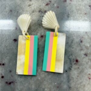 Sunshine Tienda seashell Pastels Beachy  Earrings
